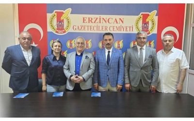 Türk Sağlık-Sen'den Erzincan Gazeteciler Cemiyeti’ne Hayırlı Olsun Ziyareti