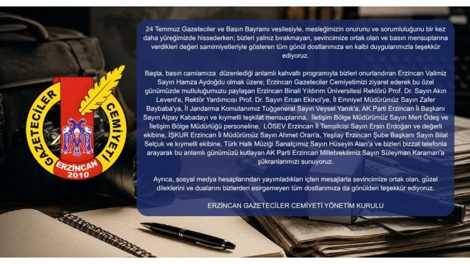 EGC YÖNETİM KURULUNDAN TEŞEKKÜR MESAJI